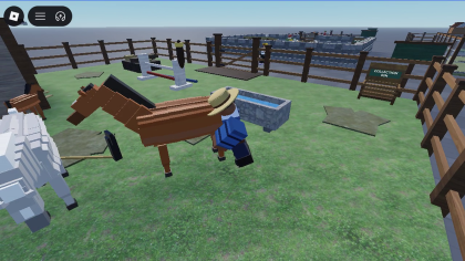Animated Horse Farm Pen - Working Horse NPC preview 4