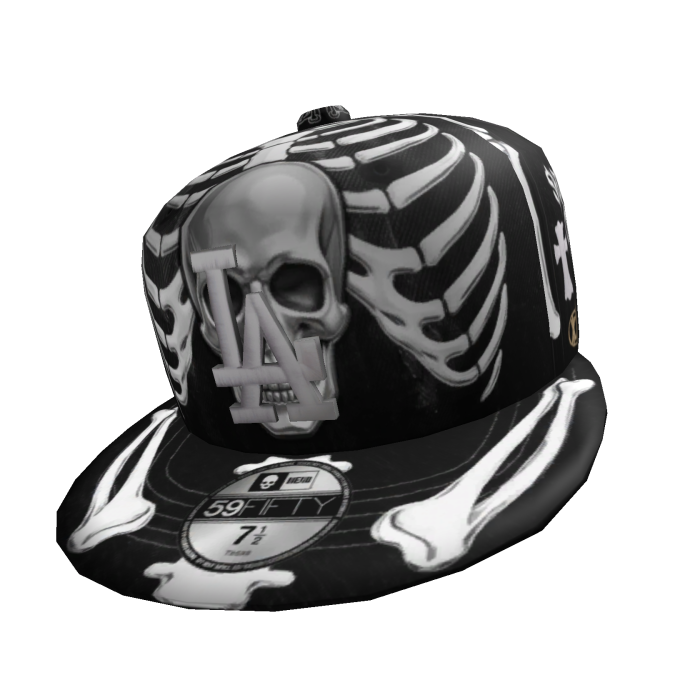 Skeleton Halloween Tilted Fitted Hat