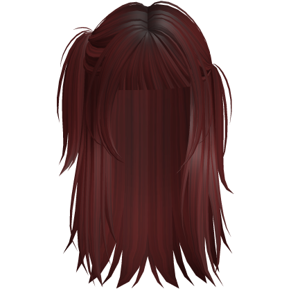 Emo Side Ponytail Long Hair (Dark Red) Roblox item