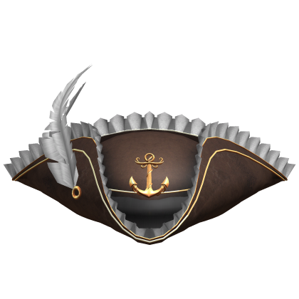 Ruffled Pirate hat with gold details - Brown