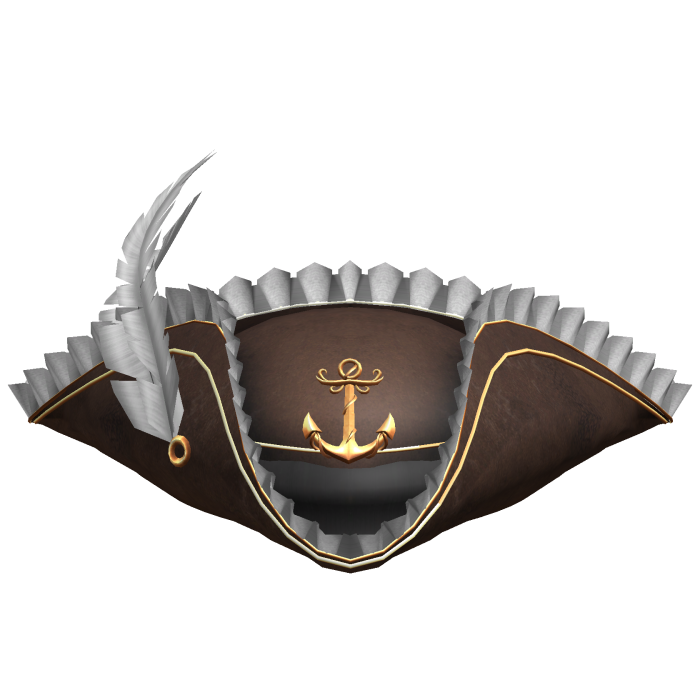 Ruffled Pirate hat with gold details - Brown