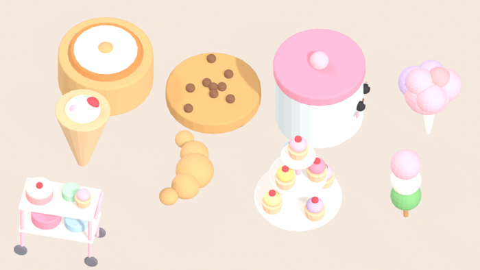 Low Poly Food and Dessert Pack x60 Cake Sweets preview 3