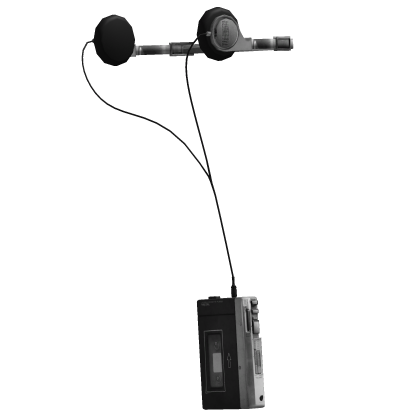 Black Vintage Cassette Player w/ Headphones [1.0]