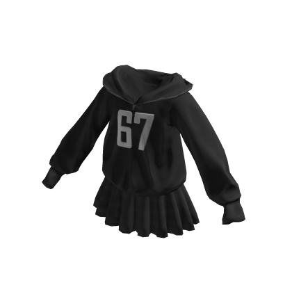 Black Streetwear Hoodie w/ Skirt