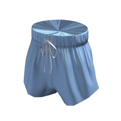 Cotton High-Waisted Shorts - Light Blue thumbnail