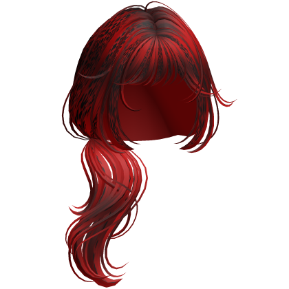 Wispy Wolfcut Side Ponytail Red Cheetah Roblox item
