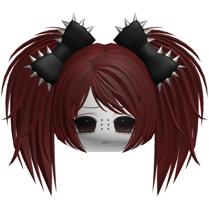 Gothic Moe Vkei Red Messy Pigtails /w Bows