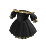 Lovely Short Ruffled Dress - Black Gold