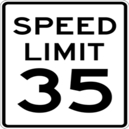 Speed Limit 35 Sign Roblox decal