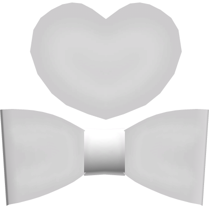 adorable heart hairclip with bow in white Roblox item