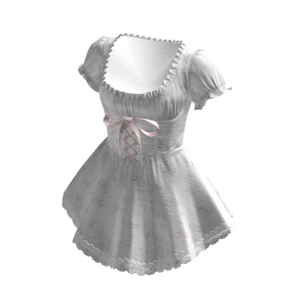 🍀Kawaii Lace Dress (Flower White)