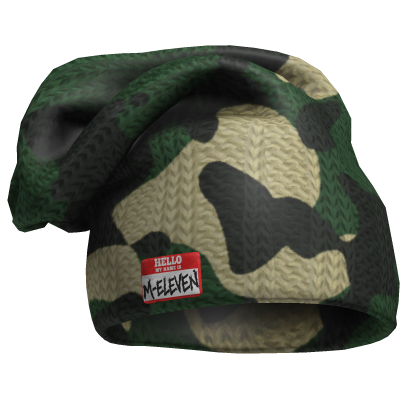 M11! - Oversized Green Beanie Camo Roblox item