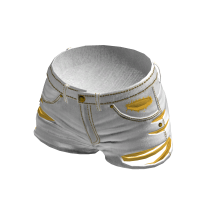 Ripped Denim Festival Shorts - White thumbnail