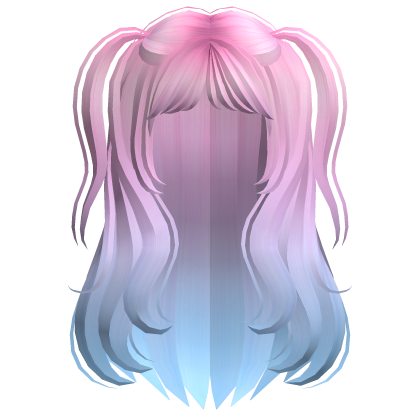 Y2K Wavy Pigtails Pink to Blue