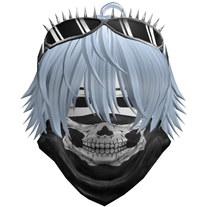 Emo Vkei Skull Bandana Hair Sky Blue
