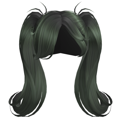 ♡ Swirly Shy Pigtails in Dark Green