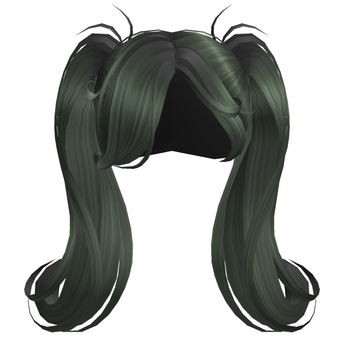 ♡ Swirly Shy Pigtails in Dark Green
