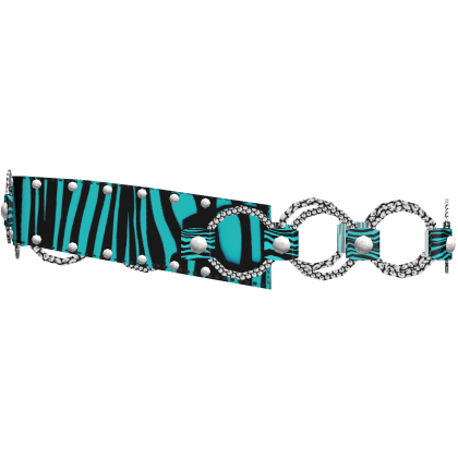 blue zebra print 2000s gyaru y2k mc-bling belt 1.0 thumbnail