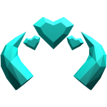 Cyan Heart Gem Horns