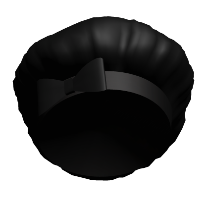 Black Hair Bonnet with Bow Roblox item
