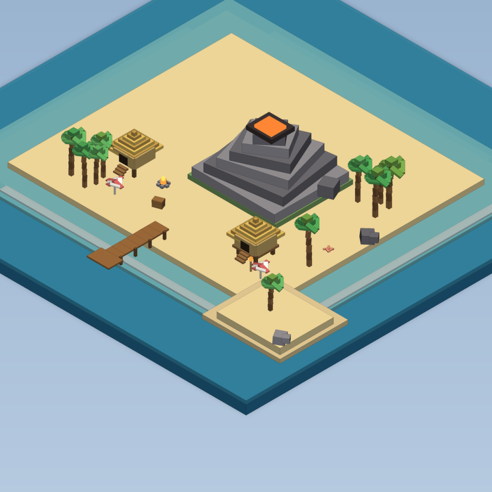 Low Poly Island Map Tropical Beach Palm preview 5