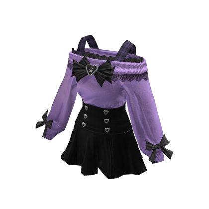 💙 Purple & Black Sweater Jirai Kei Dress thumbnail