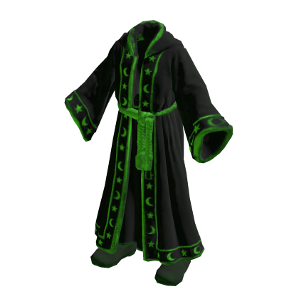 Black Neon Green Wizard Robe