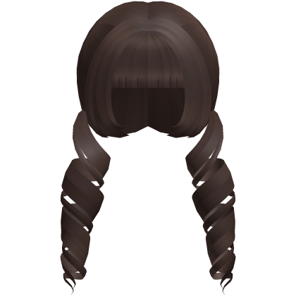 brown swirly curly hime moe low pigtails
