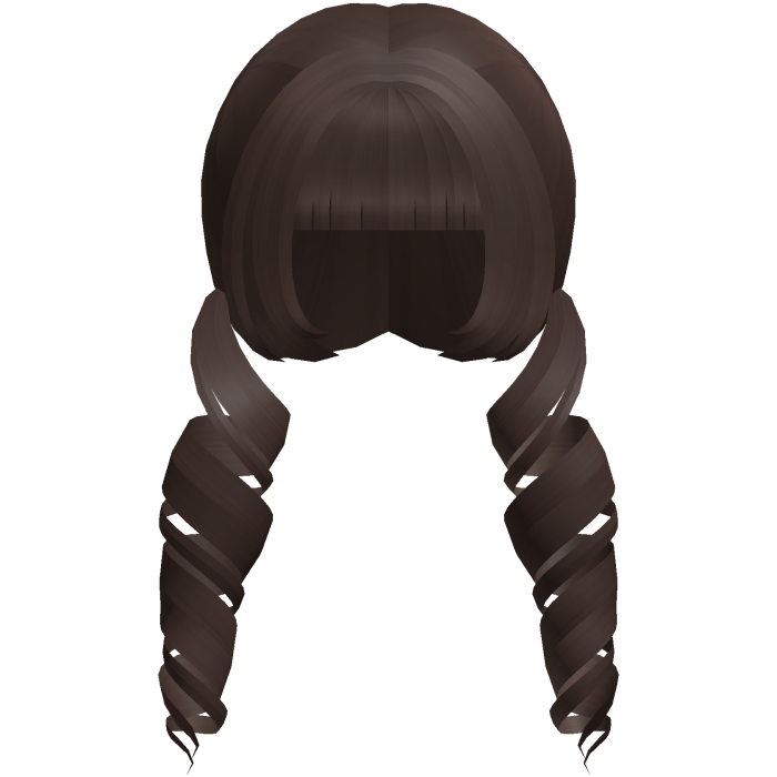 brown swirly curly hime moe low pigtails