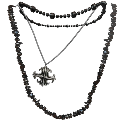 1.0 Beaded Sterling Silver Necklace Set