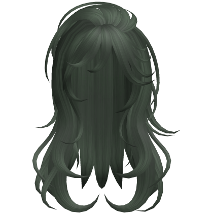 Soft Flowy Long Layered Hair (Dark Green)