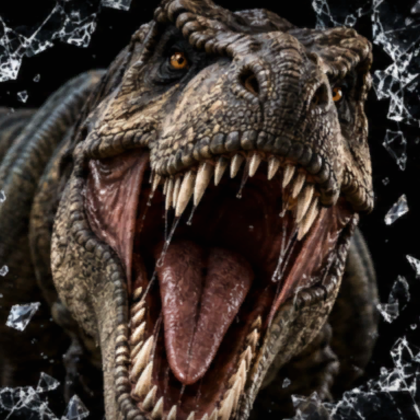 Dinosaur T-rex Breaking Screen Scary Background
