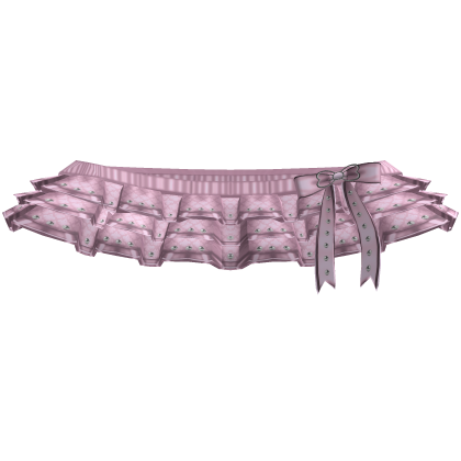 Light Pink Cutesy Studded Ruffle Skirt w/ Ribbon