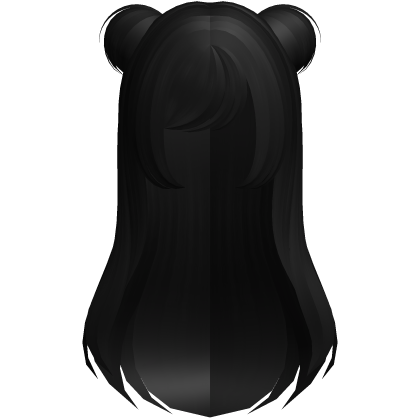 adorable black baby bun long hair Roblox item