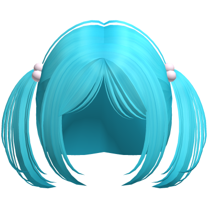 Cute Kawaii Moe Pigtails Hair Cyan