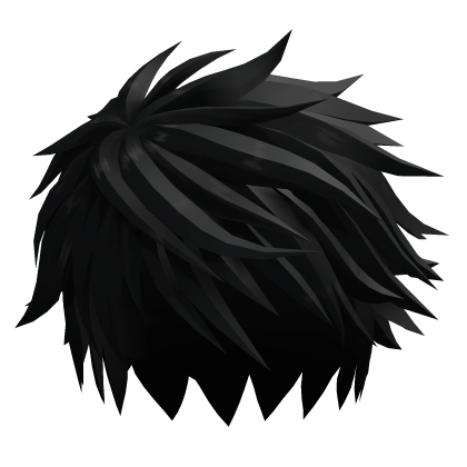Boy Messy black emo hair 