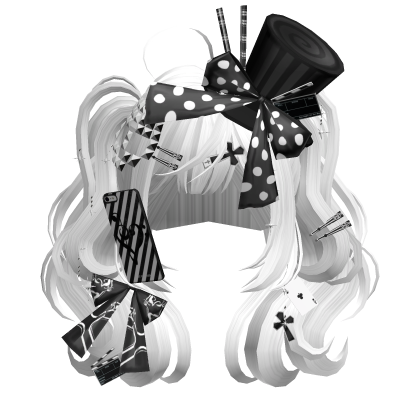 Wavy Anime Magician Pigtails (White) Roblox item