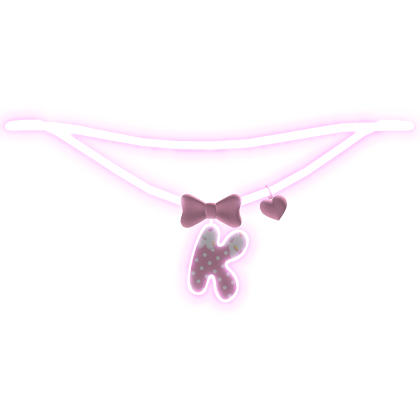 🧁 glowing emissive pink K initial necklace 1.0