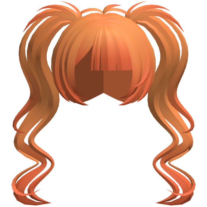 fluffy moe long swirly ponytails orange