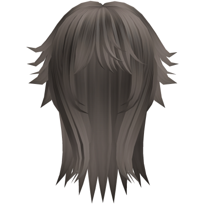 cute messy long moe hair with tufts in ash brown