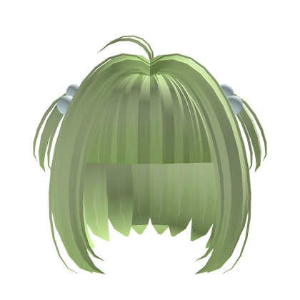 ♡ ◟cute kawaii witsu hime hair w blue bobbles Roblox item