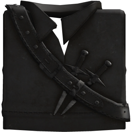 Distressed Pirate Polo W/ CrossBody Daggers Grey Roblox item