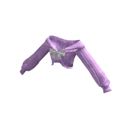 Purple Knit Coquette Cardigan Sweater