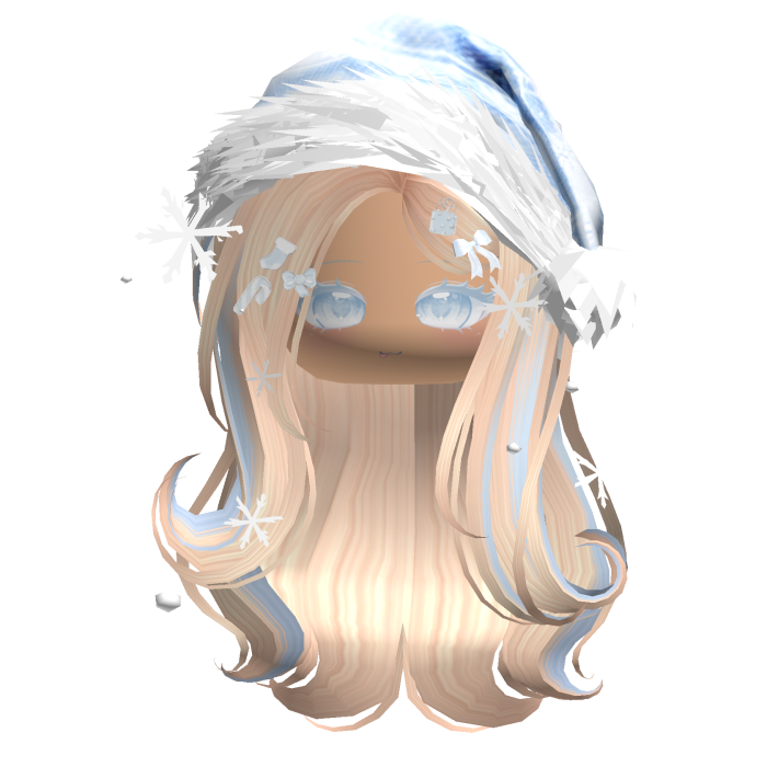 Lush Gentle Swirls w/Santa Hat (Blonde&Blue)