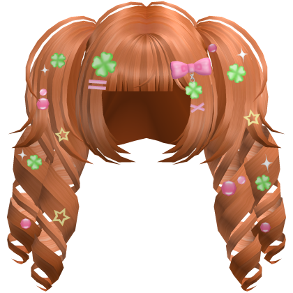 Cute Curly Lucky Clover Pigtails in Ginger Roblox item