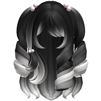 Cute Long Princess Curls In Black White Roblox item
