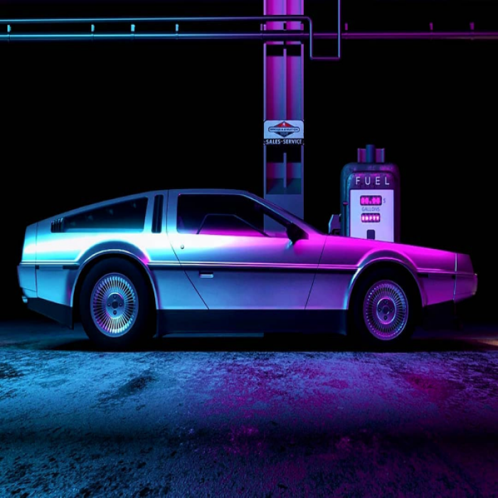 Vaporwave Delorean Roblox decal