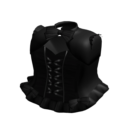 ʚ♡ɞ gothic laced corset & blouse in black lc thumbnail