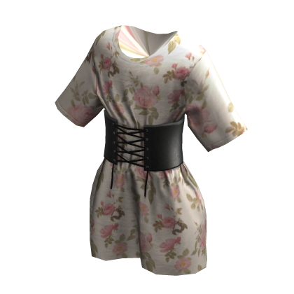 Corset Tied T-Shirt - Floral