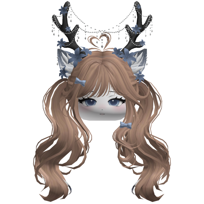 Ethereal Christmas Fairy Fawn Pigtails w/ Antlers